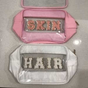 Nylon Toiletry Bags (Skin/Hair/Meds) with Varsity Lettering (3) NEW